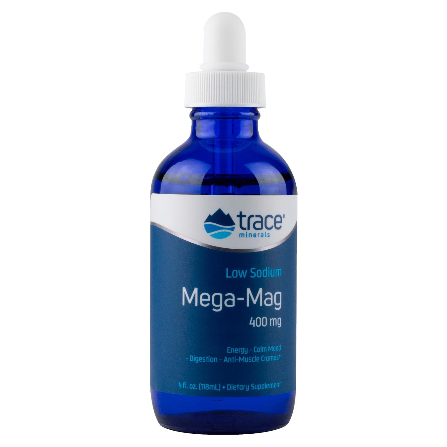 Trace Minerals | Mega-Mag 400 mg Liquid Magnesium Chloride | Supports Normal Muscle Function | 30 Servings, 4 fl oz (1 Pack)